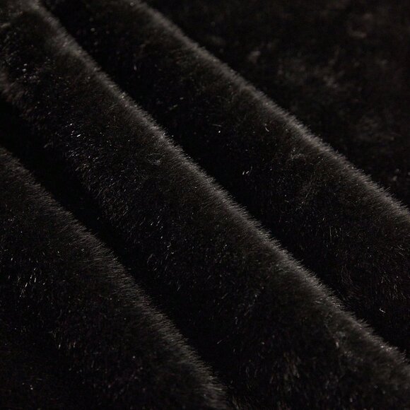 Black Preppy Women's Oversized Faux Fur Leopard Coat - Picture 7 of 7